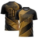 Fußballtrikot Gold Sublimation Uniform Schwarz Old Custom