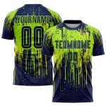 Gelb Neon Uniform Navy-Neon Grün Jersey Fußball Custom Sublimation