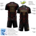 Formen Fußball Rot-Alt Sublimation Gold Jersey Schwarz Benutzerdefinierte Geometrische Uniform