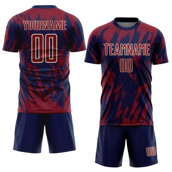 Creme Jersey Crimson Navy-City Uniform Fußball Custom Sublimation