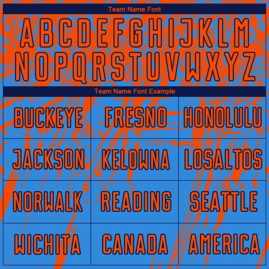 Benutzerdefinierte Orange-Navy Uniform Sublimation Blau Jersey Fußball Pulver