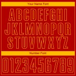 Rotes, benutzerdefiniertes goldenes Trikot mit Sublimationsdruck, Fußballuniform