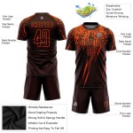 Orange Custom Jersey Sublimation Uniform Braun Fußball