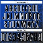 Kunst Custom Uniform Blau Sublimation Thunder Schwarz-Weiß Abstrakte Fußball Jersey Fragment