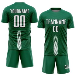 Arrow Green Custom Weiß-Schwarz Uniform Kelly Fußball Formen Sublimation Jersey