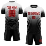 Weiß Rot-Schwarz Fußball Sublimation Mode Custom Fade Uniform Jersey