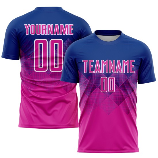 Pink-Weiß Deep Royal Jersey Custom Uniform Fußball Sublimation