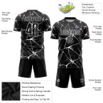 Jersey Schwarz Benutzerdefinierte Weiß Sublimation Fußballuniform