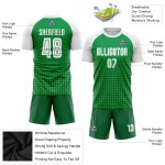 Grüne Uniform Weiß Fußball Jersey Kelly Sublimation Custom