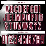 Geometrische benutzerdefinierte schwarze Sublimation Fußball Linien Uniform Jersey Crimson-Weiß