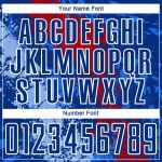 Royal Custom Sublimation Fußballuniform Blau Rot-Licht Tropfendes Trikot Splatter Art