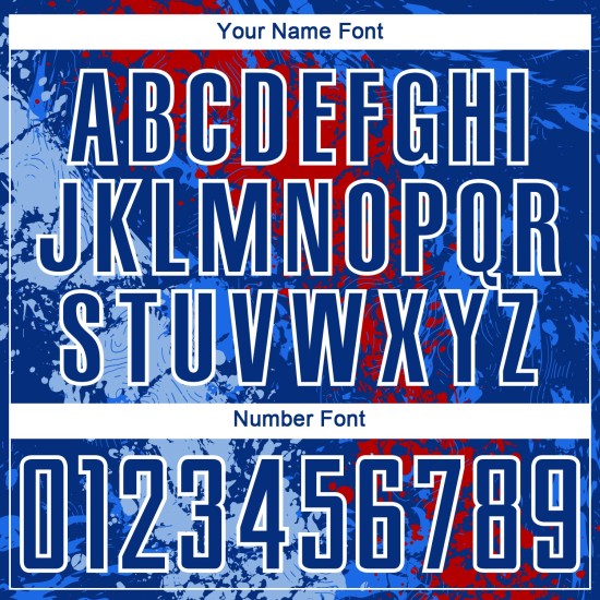 Royal Custom Sublimation Fußballuniform Blau Rot-Licht Tropfendes Trikot Splatter Art