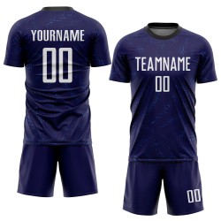 Weiß-Schwarz Lila Jersey Sublimation Fußball Dark Uniform Custom