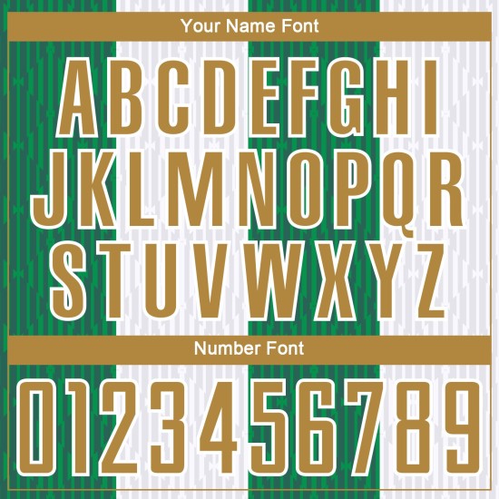 Sublimation Alte Uniform Custom Weiß Gold-Kelly Green Jersey Fußball