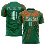 Jersey Kelly Sublimation Custom Orange-Weiß Fußball Grün Uniform