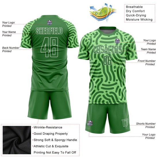 Grüne Uniform Custom Jersey Kelly Fußball Neon Sublimation Grün-Weiß
