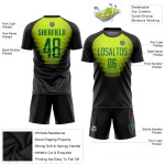 Grünes Trikot Sublimation Custom Kelly Uniform Schwarz Fußball
