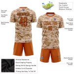 Fußball zu orange-braun Uniform Service Camo Sublimation Texas Salute Custom Jersey