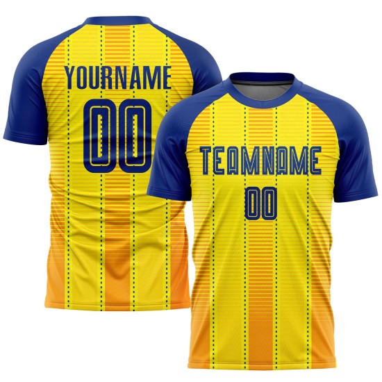 Benutzerdefinierte Royal-Orange Uniform Trikot Fußball Sublimation Gold