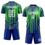 Grün Weiß-Royal Sublimation Custom Jersey Uniform Neon Fußball