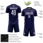 Weiß-Schwarz Lila Jersey Sublimation Fußball Dark Uniform Custom