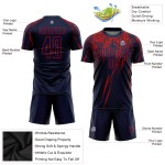 Uniform Sublimation Custom Fußball Rot Navy Trikot