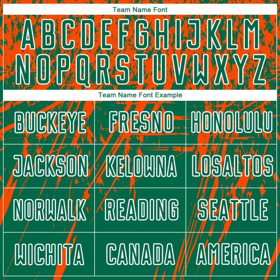 Jersey Kelly Sublimation Custom Orange-Weiß Fußball Grün Uniform