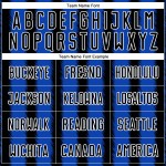 Benutzerdefinierte blau-weiße Trikotlinie Thunder Uniform Sublimation Schwarz Fußball