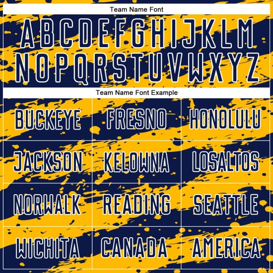 Uniform Fußballtrikot Marineblau Gold-Weiß Sublimation Splash Custom