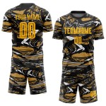 Abbildung Gold-Alte Uniform Sublimation Custom Fußball Jersey Gold