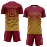 Gold Jersey Custom Fußball Sublimation Alte Crimson Uniform