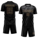 Gold-Grau Schwarz Jersey Fußball Sublimation Alte Custom Uniform