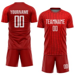 Uniform Custom Jersey Sublimation Weiß Fußball Rot