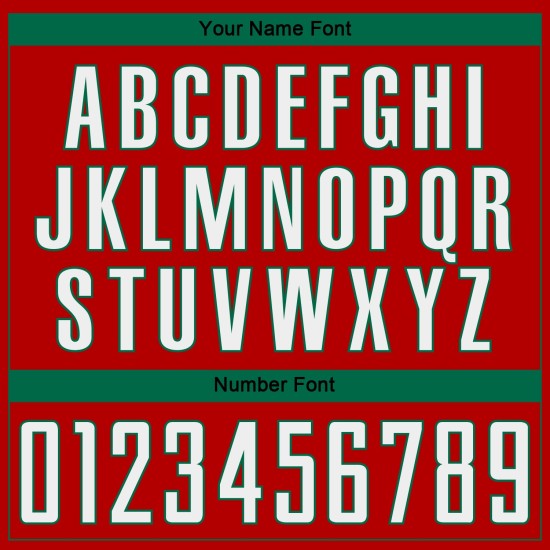 Mode Custom Sublimation Green Jersey Fußball Weiß-Kelly Uniform Nadelstreifen Fade Red