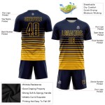Mode Uniform Nadelstreifen Fußball Gold Verblassen Benutzerdefinierte Sublimation Jersey Navy