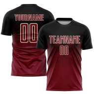 Crimson-Creme Jersey Sublimation Fußball Schwarz Custom Uniform