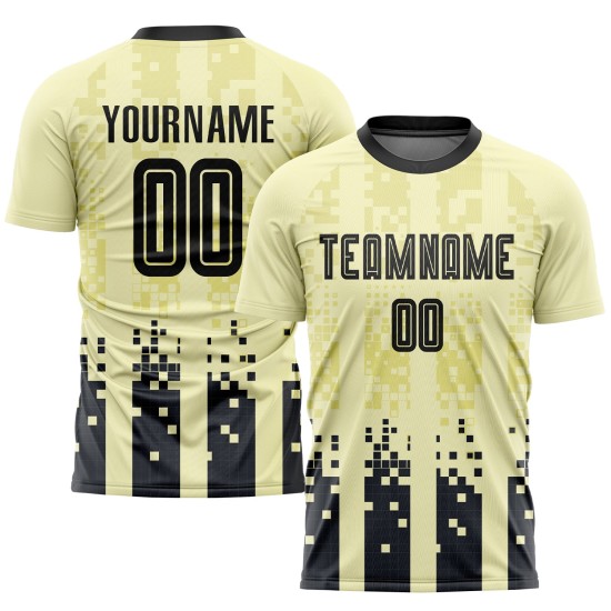 Heimtrikot Schwarz Creme Sublimation Custom Fußball