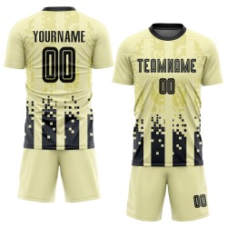 Heimtrikot Schwarz Creme Sublimation Custom Fußball