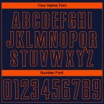 Benutzerdefinierte Uniform Navy Fashion Fade Orange Nadelstreifen Fußball Sublimation Jersey