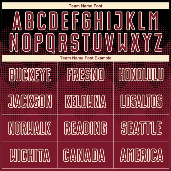 Crimson-Creme Jersey Sublimation Fußball Schwarz Custom Uniform