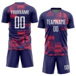 Benutzerdefinierte weiß-lila Fußballtrikot Figur Uniform Sublimation