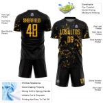 Gold-Royal Uniform Fußball Sublimation Kunst Schwarz Fragment Jersey Custom Abstrakt