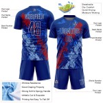 Royal Custom Sublimation Fußballuniform Blau Rot-Licht Tropfendes Trikot Splatter Art