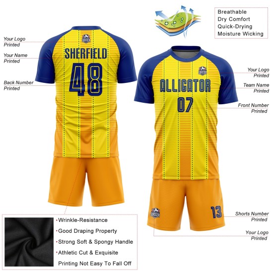 Benutzerdefinierte Royal-Orange Uniform Trikot Fußball Sublimation Gold