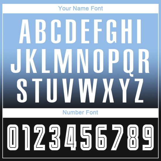 Blaue Fußballuniform Lange Sublimation Fashion Jersey Fade Light Weiß-Schwarz Custom Sleeve