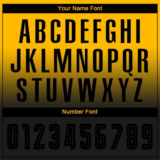 Fashion Fade Uniform Ärmel Lange Sublimation Schwarz Jersey Custom Gold Fußball