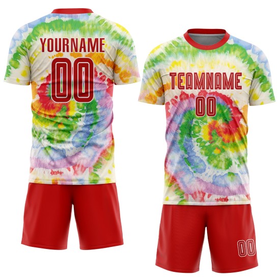 Jersey Uniform Custom Krawatte Fußball Rot-Weiß Dye Sublimation