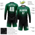 Fade Green Fashion Langarm-Trikot für Fußball-Sublimationstrikots in Weiß und Schwarz, benutzerdefinierte Uniform