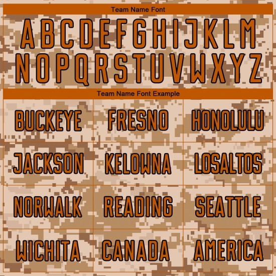 Fußball zu orange-braun Uniform Service Camo Sublimation Texas Salute Custom Jersey