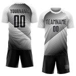 Fußball Sublimation Schwarz-Grau Jersey Weiß Custom Uniform